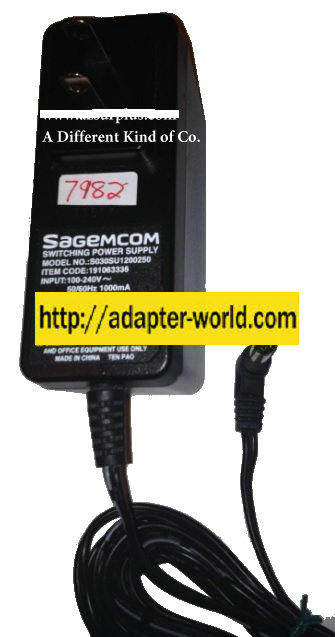 SAGEMCOM S030SU120050 AC ADAPTER 12VDC 2500mA New -( ) 2.5x5.5m - Click Image to Close